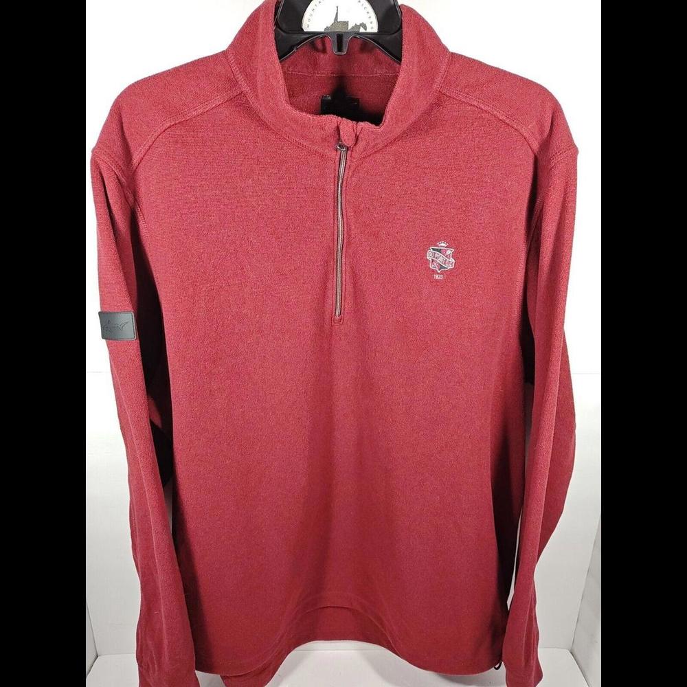 Greg Norman Play Dry 1/4 Zip Pullover Sweater Men's XL Burgundy Du Pont CC Logo